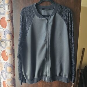 SHEIN Black Lace Sleeve Jacket